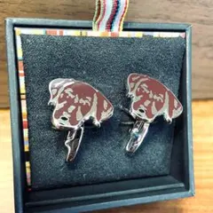 【レア】PaulSmith ポールスミス カフス　犬モチーフ シルバー　ブラウン