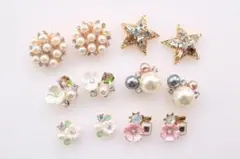 【12個】フラワー 花 ストーン パール  星 カボション スター  ビジュー