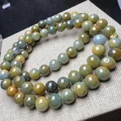 【85112】天然 本翡翠 ヒスイ 8.7mm 65cm ロングネックレス