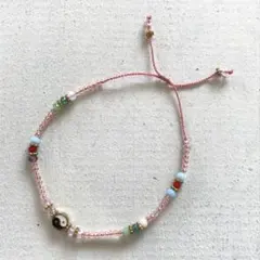 在庫処分 送料無料 アジアン エスニック ブレスレット ビーズ 陰陽 B-40