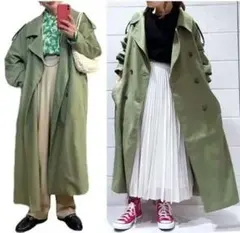 KBF▶︎BIGカラートレンチコート／オリーブグリーン