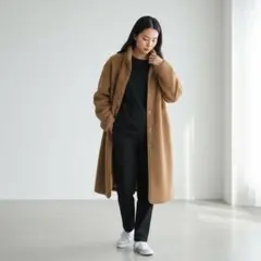 新品タグ付　ユニクロC ボアフリーススタンドカラーコート　L