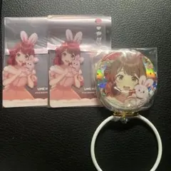 学園アイドルマスター　花海佑芽　缶バッジ　カード2枚　GIGO限定