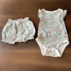 baby GAP 花柄ロンパース&ショーパンセット 70