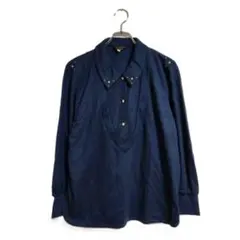 Leilian ブラウス M ネイビー スタッズ襟 おしゃれ 上品 羽織り 春秋のサムネイル