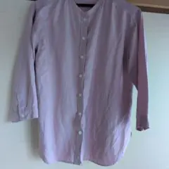 UNIQLO 薄紫 ボタンアップ 長袖シャツ