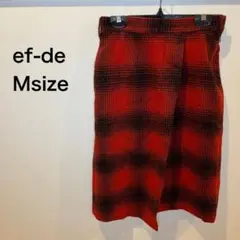 【美品】ef-de エフデ スカート タイト レディース レッド チェック 9