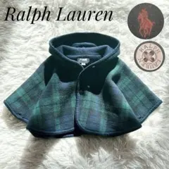 【美品】Ralph Lauren　リバーシブルニットポンチョ　ポニー刺繍　70