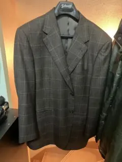 ETHOMAS ブラウン系チェック テーラードジャケット