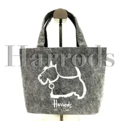 ✨美品✨Harrods ハロッズ　トートバッグ グレー 犬のイラスト