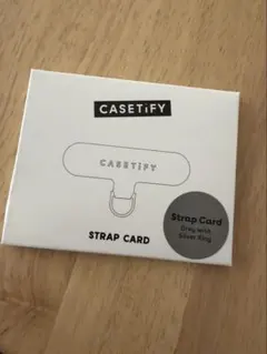 CASETiFY Strap Card グレー シルバーリング付き