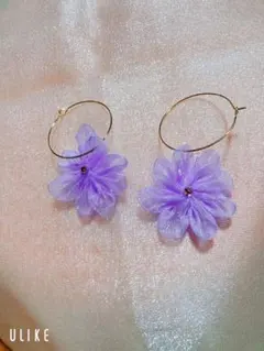オーガンジー ハンドメイド ピアス※お値下げ中