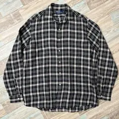 希少 ラルフローレン WESTERTON チェック リネン100% ブラック L