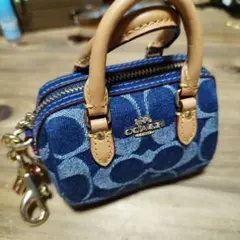 COACH キーホルダー ミニバッグ デニム シグネチャーミニサッチェル COACH キーホルダー ミニバッグ デニム シグネチャーミニサッチェル
