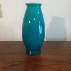 昭和レトロ】 七宝焼 花瓶 翡翠グリーン 唐草文様 インテリア レトロ