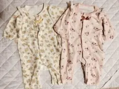 【値下げ】apres les cours花柄ロンパース2点セット　60cm