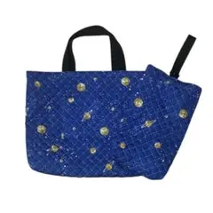 【2点セット】男の子用レッスントートバック＆上靴袋☆シンプル宇宙柄