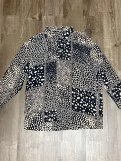 ヴィンテージ　レオパード柄シャツ　幾何学　used