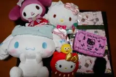 【新品未使用】キティ マイメロディ シナモロールぬいぐるみ他まとめ売り