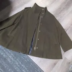 Adam et Rope quatre フレアー ウールコート カーキ