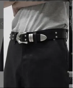 CS STUDS LEATHER BELT ブラックレザー