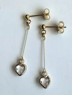 ラインストーンハートピアスイヤリング　445