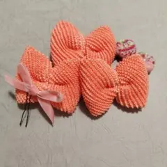 りぼん　髪飾り しぼり　梅の花　ベルベット　七五三　ヘッドドレス　830