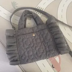 フリル付き　mumu キルティングトートバッグ　しまむら