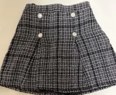 ツイード　ミニスカート　ブラック　M