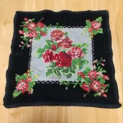 ボーンシェニールタオルハンカチ　中古  ブラック