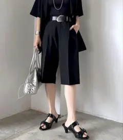 PAGEBOY 薄手ハーフパンツ ブラック Fのサムネイル