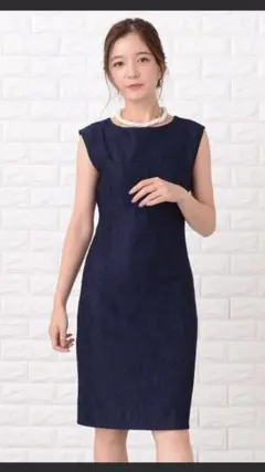 レースワンピース　ネイビー