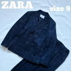 ZARA チェック柄 ダブル スーツ 上下セットアップ キッズ 134cm