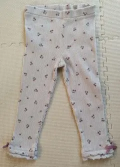 ストライプ小花柄レギンス 100