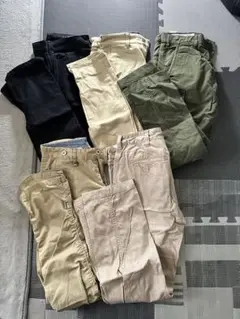 ブラック スリムフィット チノパン 5本セット