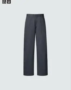 UNIQLO ブラック ワイドフィットチノパン ウエスト73cm