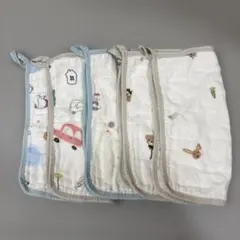 ループ付き6層ガーゼタオル　5枚　綿100%