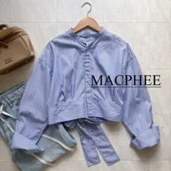 【美品＊定価2.3万】MACPHEEストライプシャーティング バックリボンシャツのサムネイル