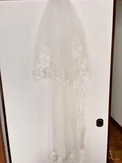 ホワイト レースエッジ ウェディングベール