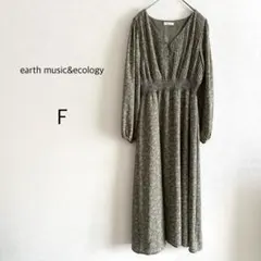 【earth music&ecology】 ロングワンピース 花柄 フレア F