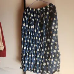 COTOPONE 水玉プリーツロングスカート フリーサイズ