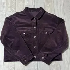 ☆ユニクロ☆ コーデュロイ クロップドジャケット　Lサイズ　ボルドー色