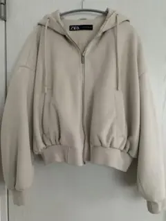 ZARA フェイクスエードフーデッドジャケット