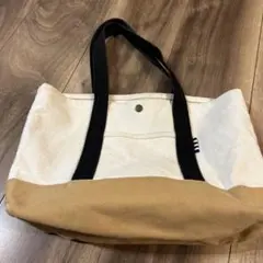 アイボリー ベージュ キャンバストートバッグ