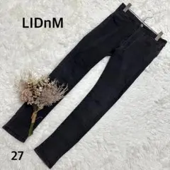 リドムꕤスキニーパンツ ブラック 長ズボン ストレッチパンツ 細身 ボトムス 黒