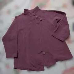 紫色のリネン風長袖ジャケット