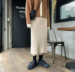 レディース スカート シンプルニットスカート トレンド 韓国 秋冬コーデ 2*
