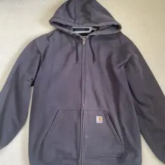 【最高フェード/希少00s】カーハート　ワンポイント刺繍ロゴ　ジップパーカー　L