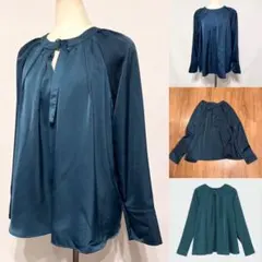 プラステ サテンDカンタック2WAYブラウス 新品✨ 落ち感 とろみ 1427 