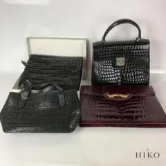 クロコ型押し ハンドバッグ・クラッチバッグ 4点セット レディース ブランド